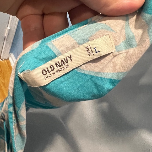 Women’s Large Old Navy Teal & White Floral Dress - Picture 5 of 5